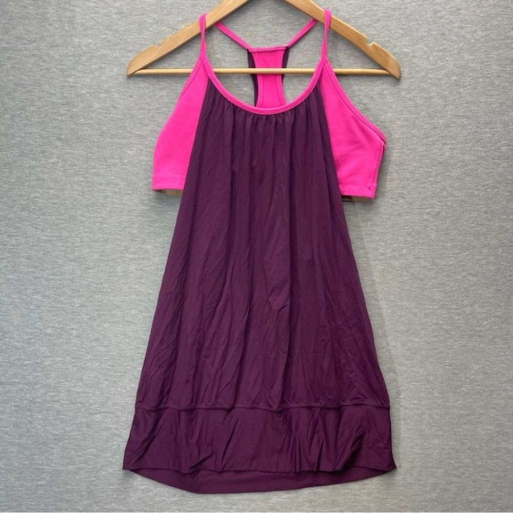 Lululemon Womens Pink Burgundy Built in Bra Tank Top